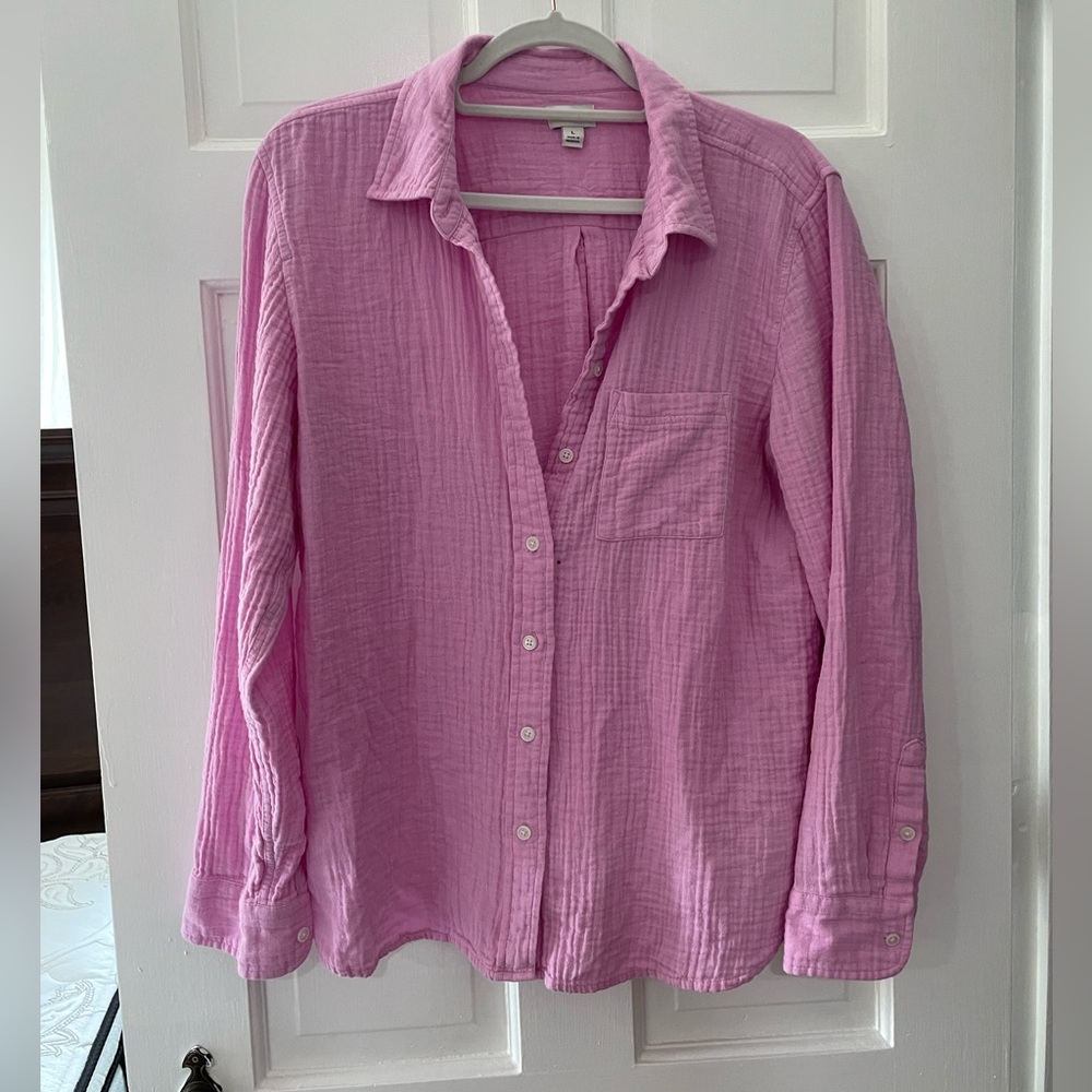 Gauze Button-Up Shirt by J Crew